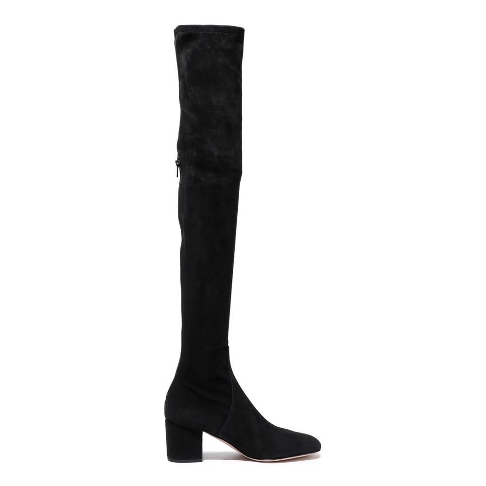 Valentino Garavani Heel Black Suede Thigh High Boots size 39.5